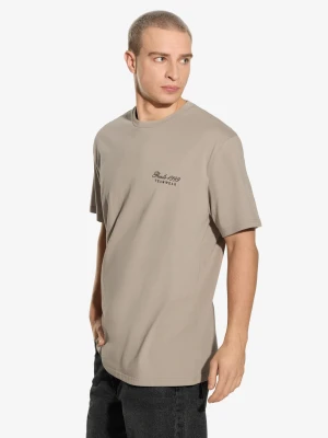 Team t-shirt bawełniany beżowy Klasyk