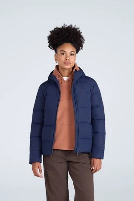 Tech damska kurtka puchowa średniej grubości z kapturem - Navy Animal