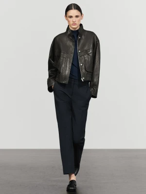 Techniczne Spodnie Typu Stretch - Granatowy - Massimo Dutti - Female