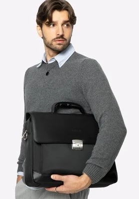 Teczka z kieszenią na laptopa 15,6” z tkaniny czarna Wittchen