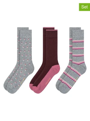 Ted Baker Skarpety (6 par) w kolorze bordowo-szaro-jasnoróżowym rozmiar: onesize