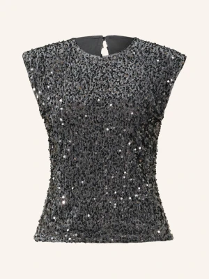Ted Baker Top Z Siateczki Vielie Z Cekinami grau CZIEMNOSZARY