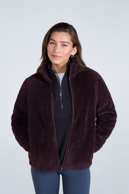 Teddy polar damski z pełnym zamkiem - Pink Animal