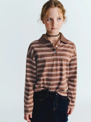 TEENS-GIRLS Koszulka polo z długim rękawem Marc O'Polo hnědá