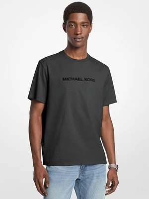 Teksturowany bawełniany T-shirt z logo Michael Kors Mens