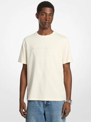 Teksturowany bawełniany T-shirt z logo Michael Kors Mens