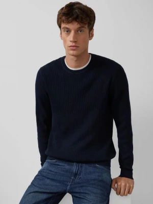 Teksturowany sweter wykonany z czystej bawełny s.Oliver niebieski