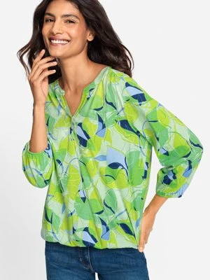 TENCEL™ Bluzka damska Clara z motywem florystycznym - Green Zone Olsen