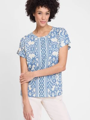 TENCEL™ Granatowa bluzka damska Cosima z printem – Relaxed Code Olsen