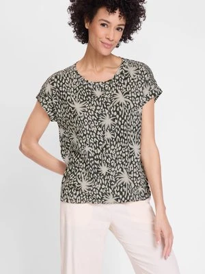 TENCEL™ Modal Czarna bluzka damska Clara z printem – Resort Spirit Olsen