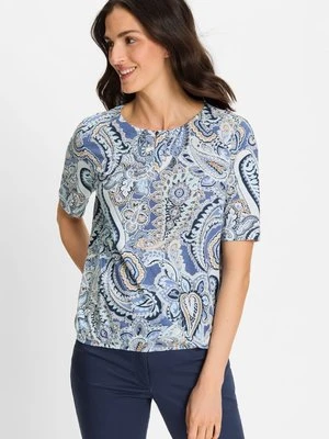 TENCEL™ Modal Granatowa bluzka damska Clara ze wzorem paisley – Boho Beauty Olsen