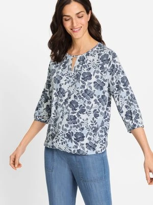 TENCEL™ Modal Granatowa bluzka damska z kwiatowym printem – Boho Beauty Olsen