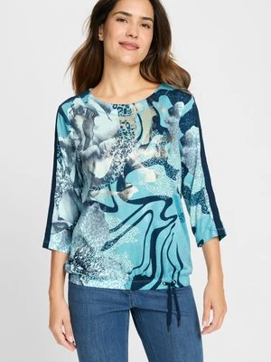 TENCEL™ Modal Niebieska bluzka damska Clara ze wzorem – Neo Comfort Olsen