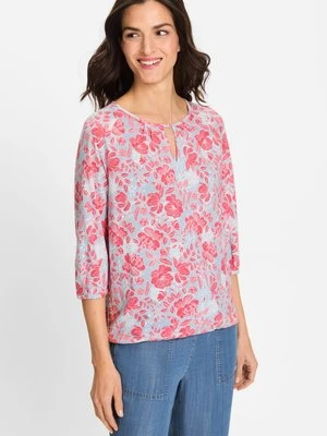 TENCEL™ Modal Różowa bluzka damska z kwiatowym printem – Boho Beauty Olsen
