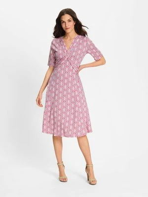 TENCEL™ Modal Różowa sukienka z geometrycznym wzorem – Boho Beauty Olsen