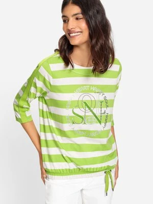 TENCEL™ Zielona bluzka damska Clara w paski - Green Zone Olsen