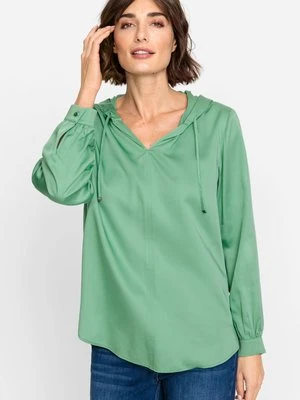 TENCEL™ Zielona koszula damska z kapturem - Pure Spirit Olsen