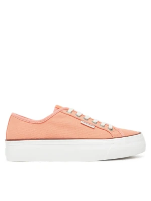 Tenisówki Calvin Klein Jeans Vulc Flatform Ctn Logo Tag YW0YW01838 Pomarańczowy
