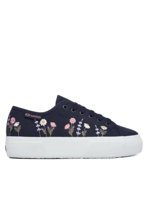Tenisówki Superga 3740 Platform Flower Embroidery Leggera S5138TW Granatowy