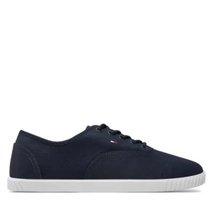 Tenisówki Tommy Hilfiger Canvas Lace Up Sneaker FW0FW07805 Granatowy