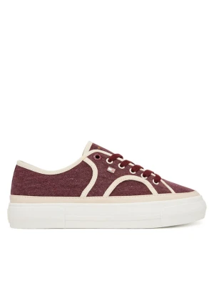 Tenisówki Tommy Hilfiger Platform Vulc Sneaker Piping FW0FW09394 Bordowy
