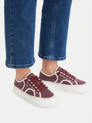 Tenisówki Tommy Hilfiger Platform Vulc Sneaker Piping FW0FW09394 Bordowy