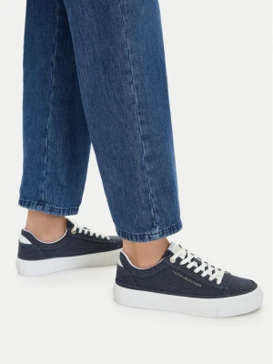 Tenisówki Tommy Hilfiger Th Foxing Platform Washed Canvas FW0FW09172 Niebieski