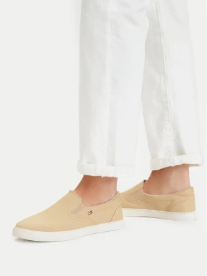 Tenisówki Tommy Hilfiger Th Low Profile Slip On FW0FW09103 Beżowy