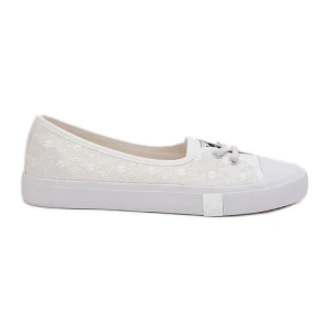 Tenisówki Trampki Damskie Z Haftem Lee Cooper LCW-25-31-3447L Białe