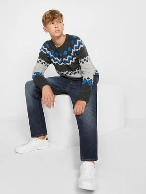 Termiczne dżinsy chłopięce na podszewce z polaru, z prostymi nogawkami, slim fit bonprix