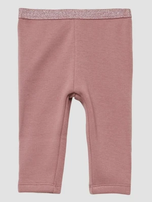Termiczne legginsy polarowe z brokatowym paskiem w talii s.Oliver różowy