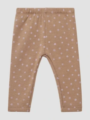 Termiczne legginsy polarowe z nadrukiem na całej powierzchni s.Oliver brązowy