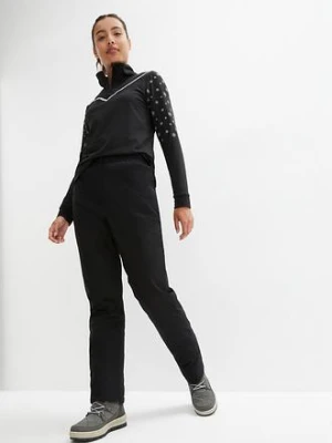 Termiczne spodnie z podszewką z polaru i wygodnym paskiem, hydrofobowe bonprix