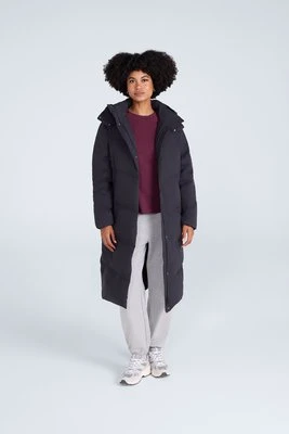 Tess damski długi płaszcz puchowy z kapturem - Black Animal