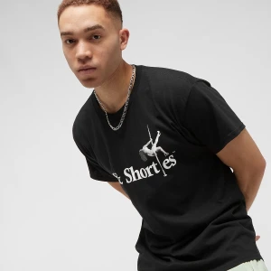 40s & Shorties Text Logo Pole Tee mężczyźni T-Shirty i Polo czarny rozmiar Odzież