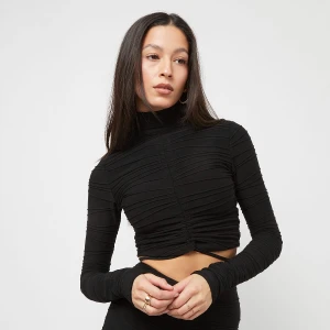 Textured Wavy Crop Top, markiSixth June, Długie rękawy, w kolorze czarny, rozmiar: