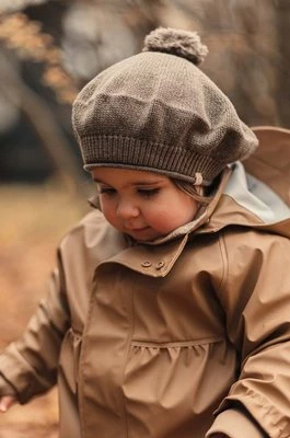 That's mine beret dziecięcy CBE10 CHER kolor brązowy bawełniany