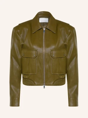 The Frankie Shop Bomberka Val O Wyglądzie Skóry gruen KHAKI