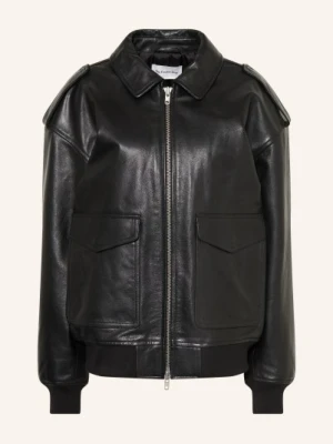 The Frankie Shop Oversized Skórzana Kurtka Viper schwarz