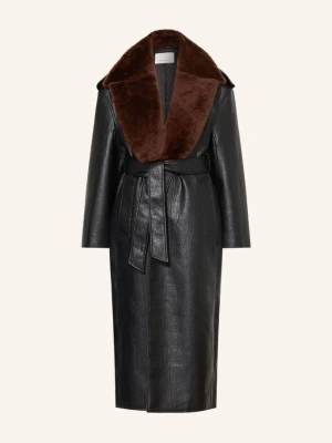 The Frankie Shop Płaszcz Edra O Wyglądzie Skóry Z Odpinanym Kołnierzem schwarz
