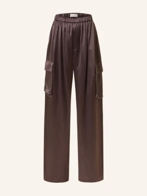 The Frankie Shop Spodnie Cargo Delny Z Satyny braun