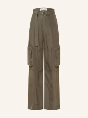 The Frankie Shop Spodnie Cargo Kelly Fluid Z Satyny gruen