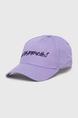 The Kooples czapka z daszkiem bawełniana kolor fioletowy z aplikacją AMHA28006K