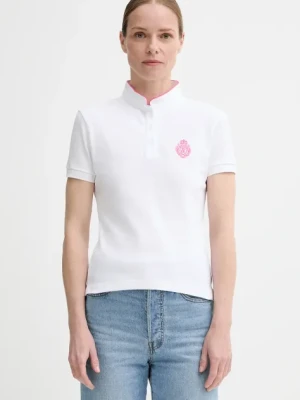Zdjęcie produktu The Kooples polo bawełniane damski kolor biały FPOC30011K