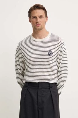 The Kooples sweter wełniany męski kolor beżowy HPUL29002K