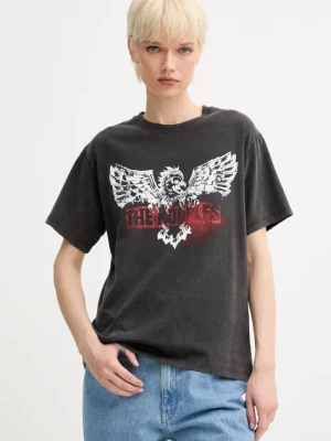 The Kooples t-shirt bawełniany damski kolor szary FTSC30026K