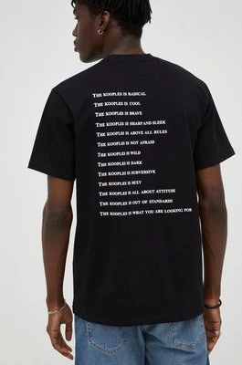 The Kooples t-shirt bawełniany kolor czarny z nadrukiem HTSC18090K