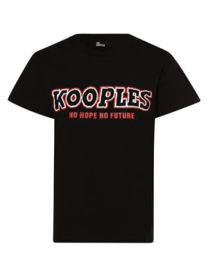 The Kooples T-shirt damski Kobiety Bawełna czarny jednolity,