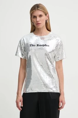 The Kooples t-shirt damski kolor srebrny FTSC29036K