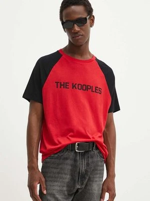 The Kooples t-shirt męski kolor czerwony z nadrukiem HTSC29010K